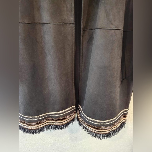 ZARA Combination Faux Suede Embroidered  Jacket Cardigan Size Med - Picture 4 of 16